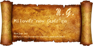 Milovánov Györe névjegykártya